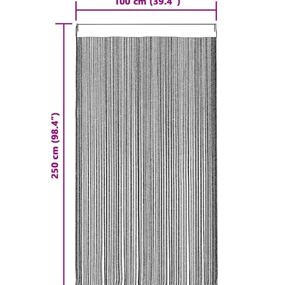 vidaXL Cortinas de tiras 2 uds 100x250 cm Multicolor Discount