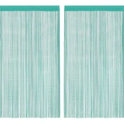 vidaXL Cortinas de tiras 2 uds turquesa 100x250 cm Tuquesa Clearance