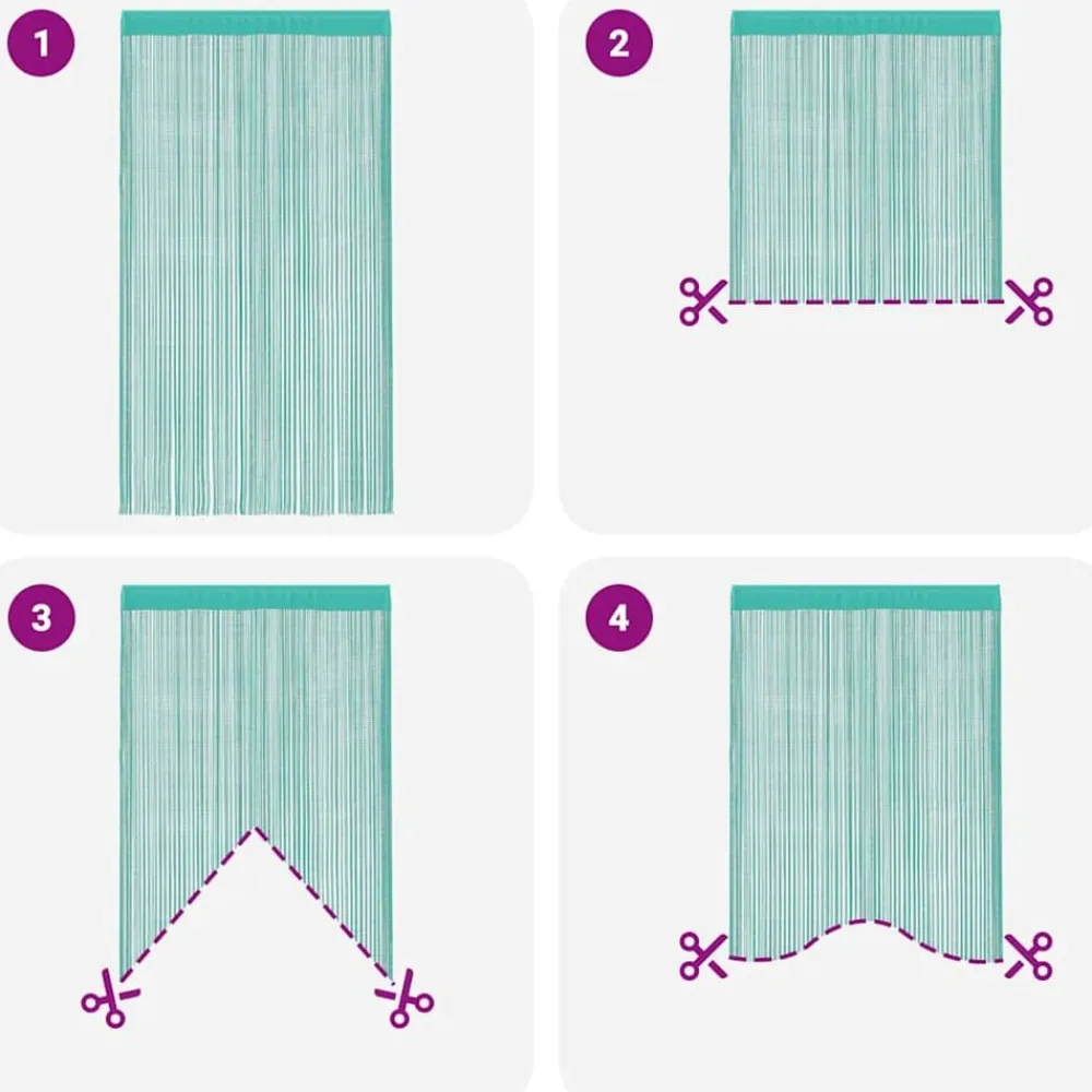 vidaXL Cortinas de tiras 2 uds turquesa 100x250 cm Tuquesa Clearance