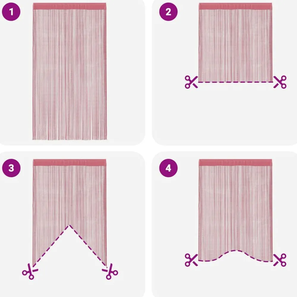 vidaXL Decoración-Cortinas de tiras 2 uds. color 100x250 cm