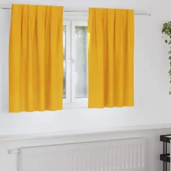 vidaXL Cortinas opacas 2 pcs 140 x 140 cm Terciopelo Amarillo mostaza Sale