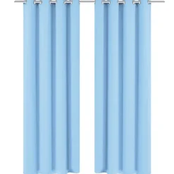 vidaXL Cortinas opacas 2 piezas con ojales de metal 135x175cm turquesa Tuquesa Discount