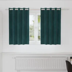 vidaXL Cortinas opacas 2 pcs 140 x 140 cm Terciopelo Verde oscuro Outlet