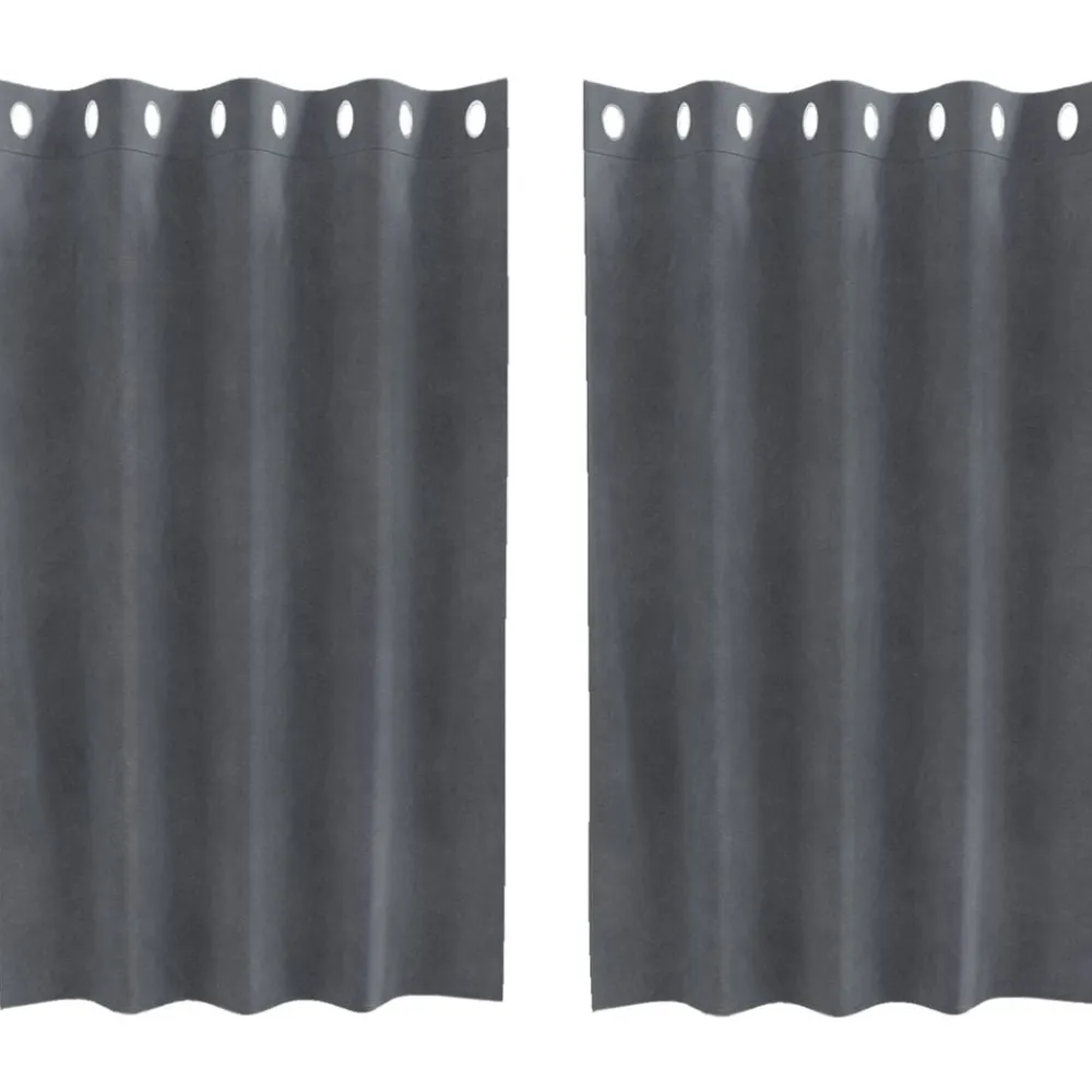 vidaXL Cortinas opacas 2 pcs Gris Claro 140 x 140 cm Terciopelo Gris claro super ligero Outlet