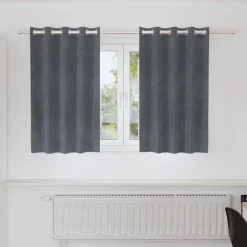 vidaXL Cortinas opacas 2 pcs Gris Claro 140 x 140 cm Terciopelo Gris claro super ligero Outlet