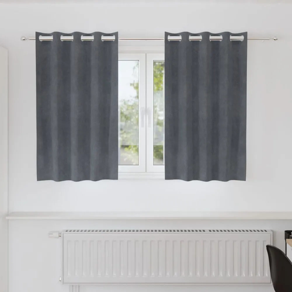 vidaXL Cortinas opacas 2 pcs Gris Claro 140 x 140 cm Terciopelo Gris claro super ligero Outlet