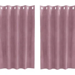vidaXL Cortinas opacas 2 pcs 140 x 140 cm Terciopelo Rosa oscuro