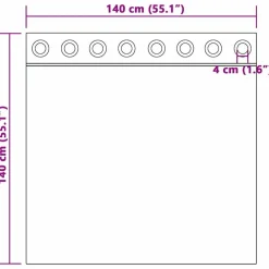vidaXL Cortinas opacas 2 pcs 140 x 140 cm Terciopelo Rosa oscuro