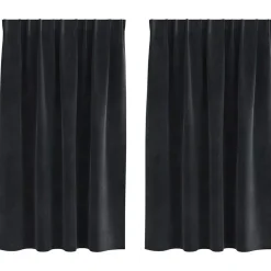 vidaXL Cortinas opacas 2 pcs 140 x 140 cm Terciopelo Negro Hot