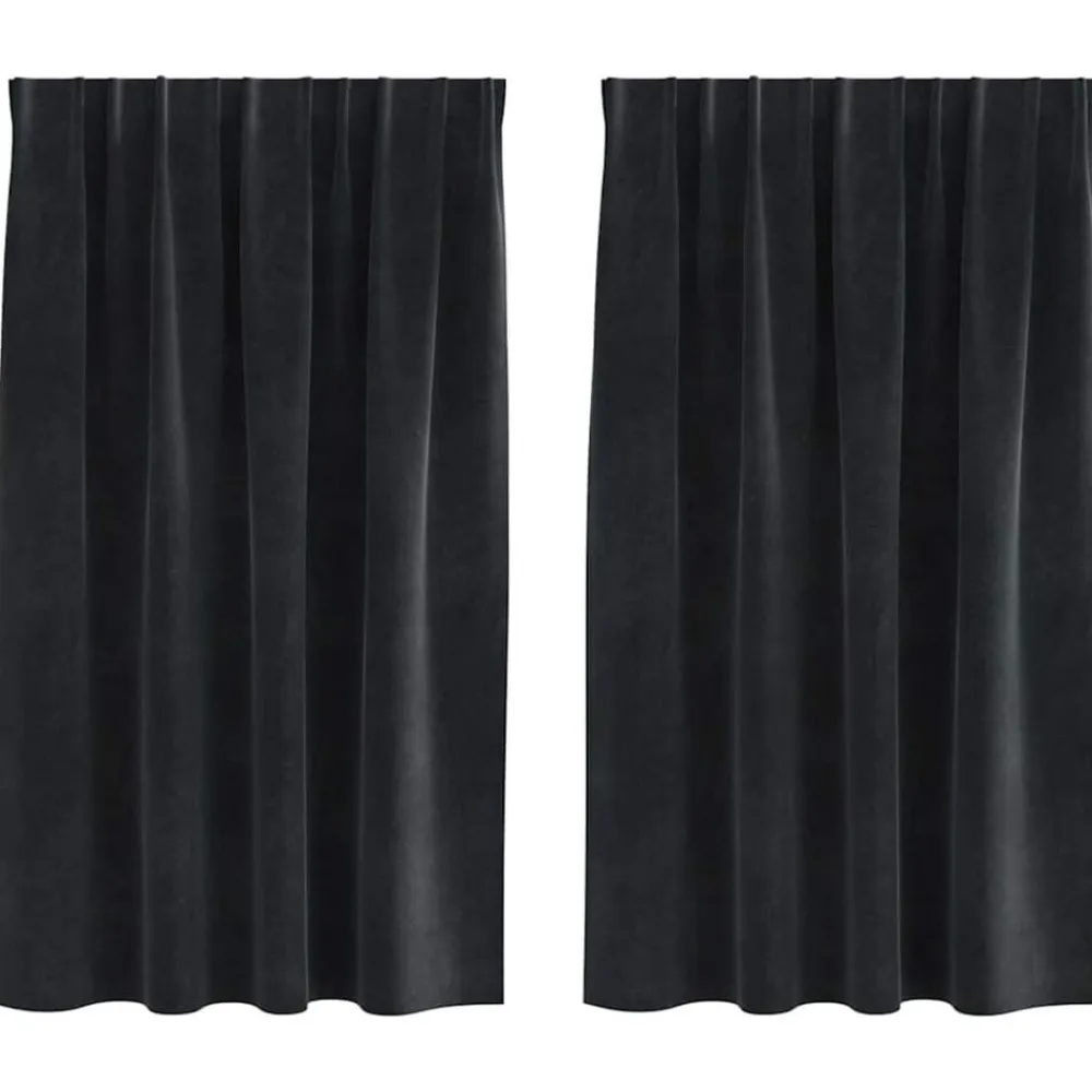 vidaXL Cortinas opacas 2 pcs 140 x 140 cm Terciopelo Negro Hot