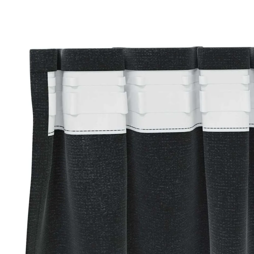 vidaXL Cortinas opacas 2 pcs 140 x 140 cm Terciopelo Negro Hot
