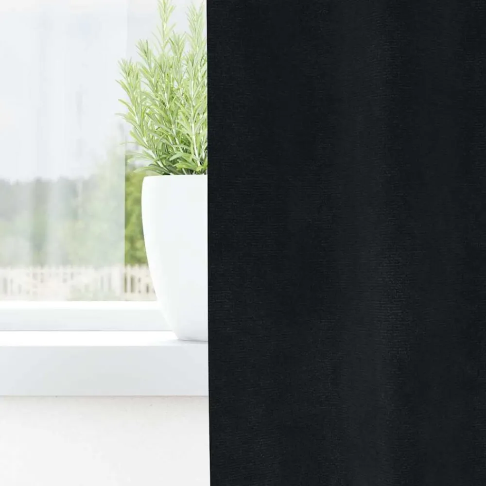vidaXL Cortinas opacas 2 pcs 140 x 140 cm Terciopelo Negro Online