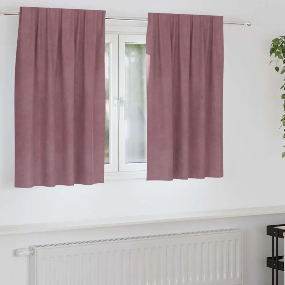 vidaXL Cortinas opacas 2 pcs 140 x 140 cm Terciopelo Rosa oscuro Online