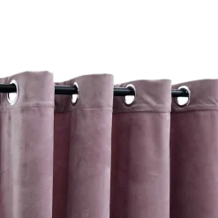vidaXL Decoración-Cortinas opacas anillas 2 uds terciopelo rosa viejo 140x175 cm