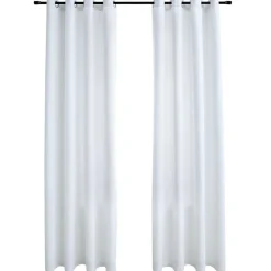 vidaXL Cortinas opacas anillas de metal 2 pzs 140x175 cm Blanco crudo Best