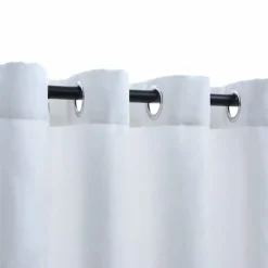 vidaXL Cortinas opacas anillas de metal 2 pzs 140x175 cm Blanco crudo Best
