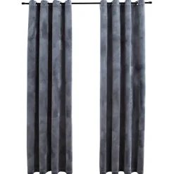 vidaXL Cortinas opacas anillas 2 uds terciopelo 140x175 cm Antracita Discount