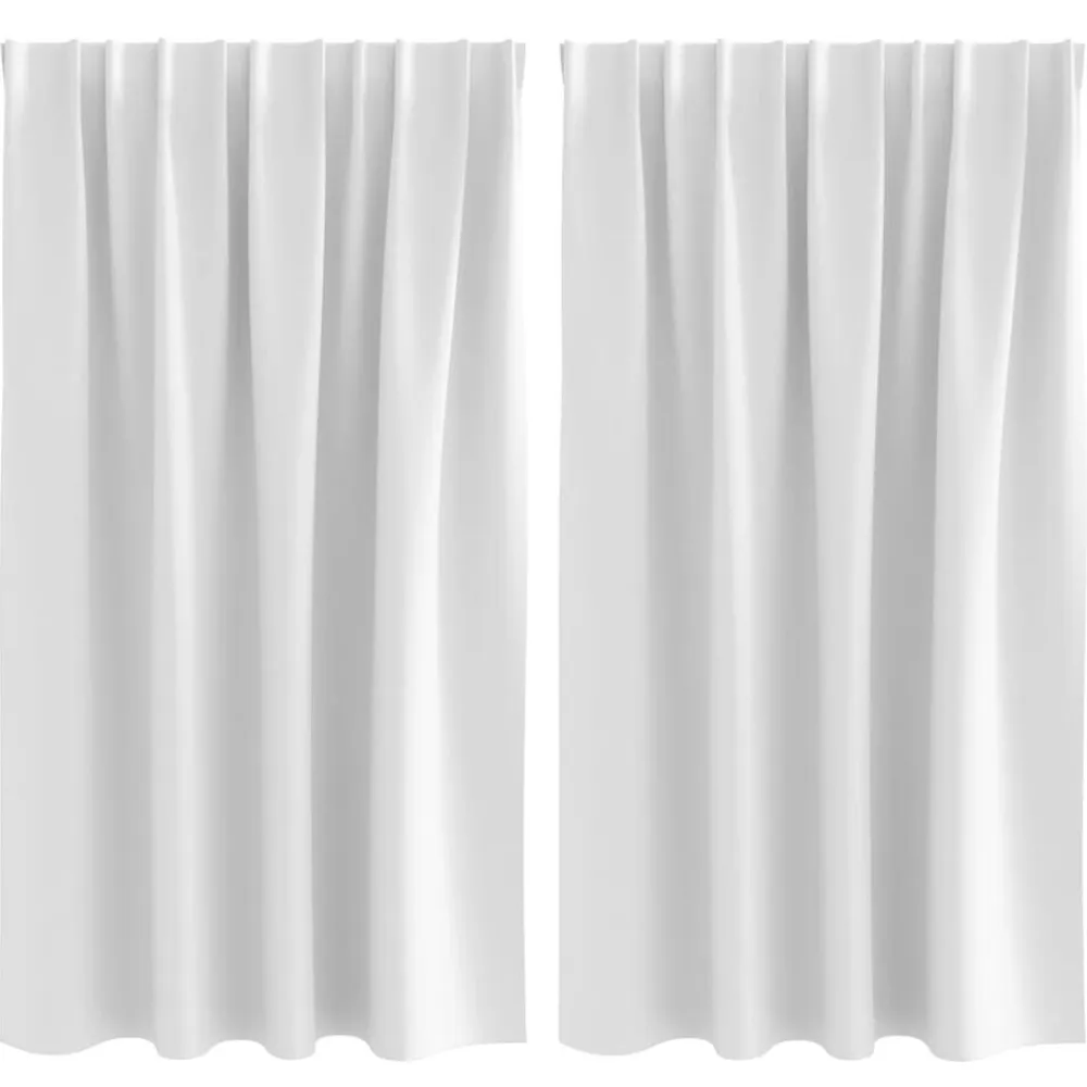 vidaXL Decoración-Cortinas Opacas con Anillas 2 pcs brillante 140 x 140 cm