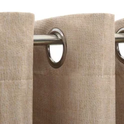 vidaXL Cortinas opacas con ojales look de lino 2 pzas 140x175 cm Beige Sale
