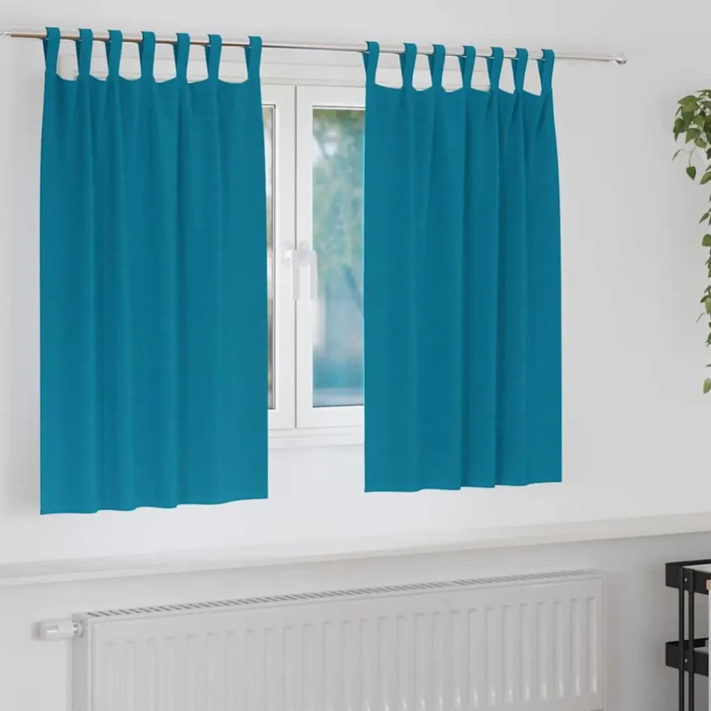 vidaXL Decoración-Cortinas Opacas con Anillas 2 pcs 140 x 140 cm