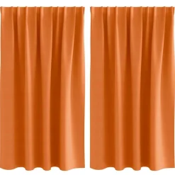 vidaXL Cortinas Opacas con Anillas 2 pcs Naranja brillante New