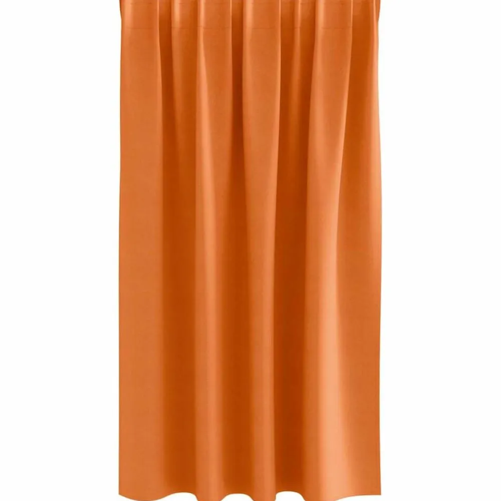vidaXL Cortinas Opacas con Anillas 2 pcs Naranja brillante New