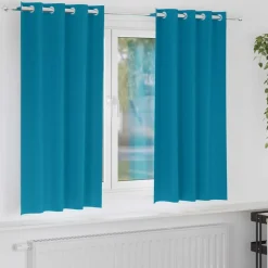 vidaXL Cortinas Opacas con Anillas 2 pcs 175 x 140 cm Tuquesa Hot