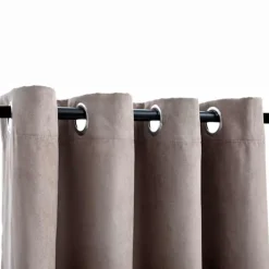 vidaXL Cortinas opacas con anillas de metal 2 pzs gris topo 140x175 cm Taupé New