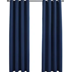 vidaXL Decoración-Cortinas opacas con anillas de metal 2 uds 140x175 cm