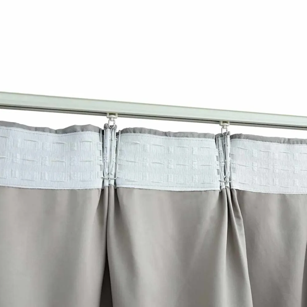vidaXL Cortinas opacas con ganchos 2 piezas 140x175 cm Gris Outlet