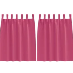 vidaXL Cortinas Opacas con Anillas 2 pcs 140 x 140 cm Rosa brillante Clearance