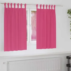 vidaXL Cortinas Opacas con Anillas 2 pcs 140 x 140 cm Rosa brillante Clearance