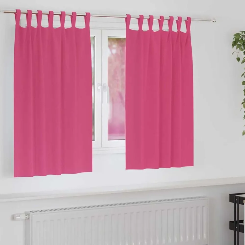 vidaXL Cortinas Opacas con Anillas 2 pcs 140 x 140 cm Rosa brillante Clearance