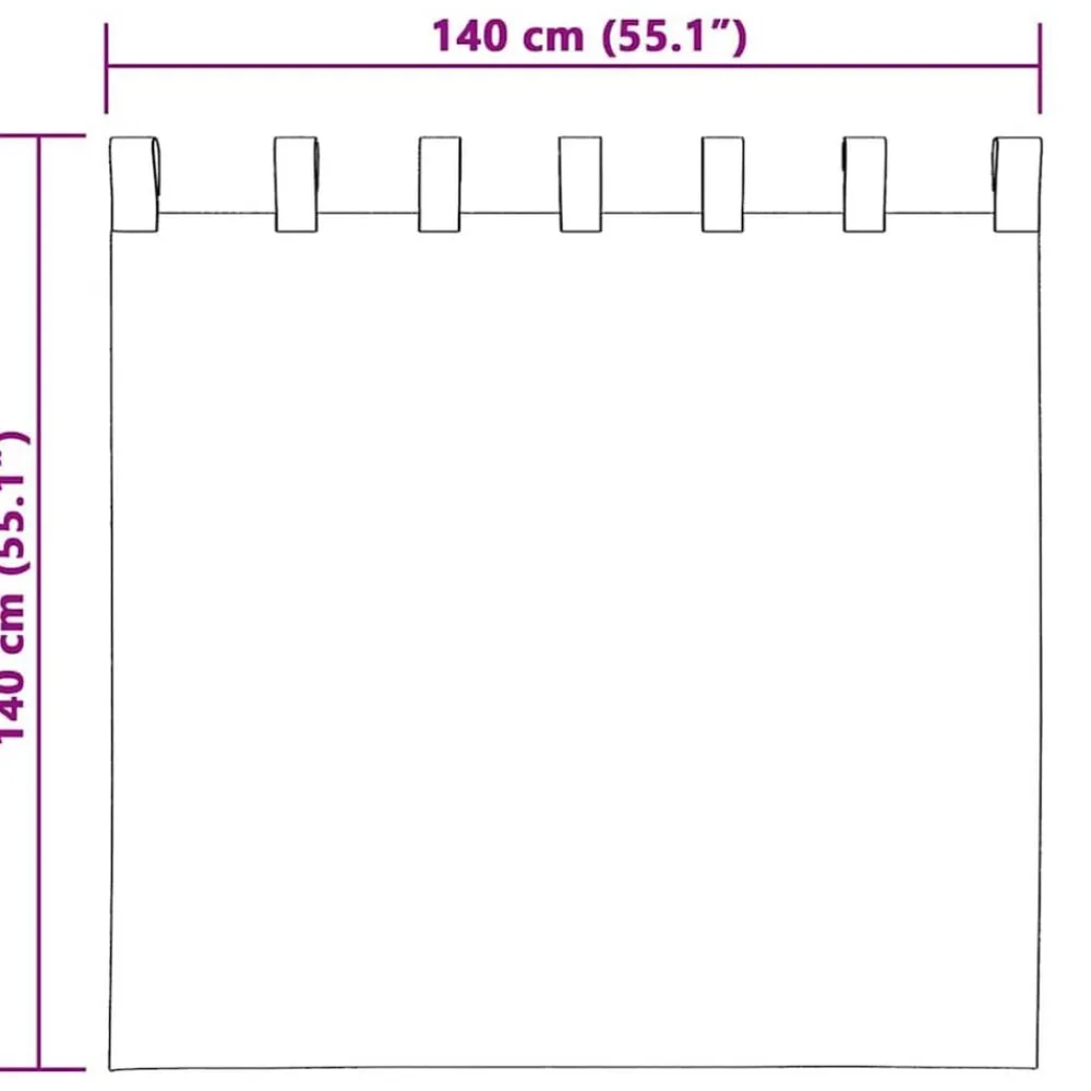 vidaXL Cortinas Opacas con Anillas 2 pcs 140 x 140 cm Rosa brillante Clearance