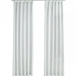 vidaXL Decoración-Cortinas opacas con ganchos 2 piezas 140x175 cm