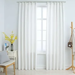 vidaXL Decoración-Cortinas opacas con ganchos 2 piezas 140x175 cm