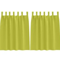 vidaXL Cortinas Opacas con Anillas 2 pcs 140 x 140 cm Poliéster verde