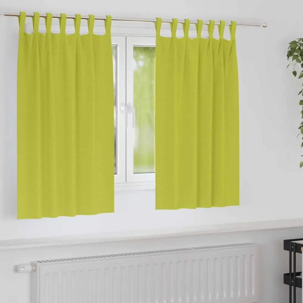 vidaXL Cortinas Opacas con Anillas 2 pcs 140 x 140 cm Poliéster verde