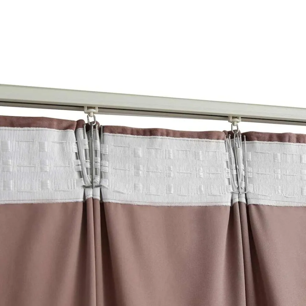 vidaXL Cortinas opacas ganchos 2 pzas terciopelo rosa viejo 140x175 cm Rosa antiguo Discount