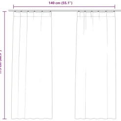 vidaXL Cortinas opacas ganchos 2 pzas terciopelo rosa viejo 140x175 cm Rosa antiguo Discount