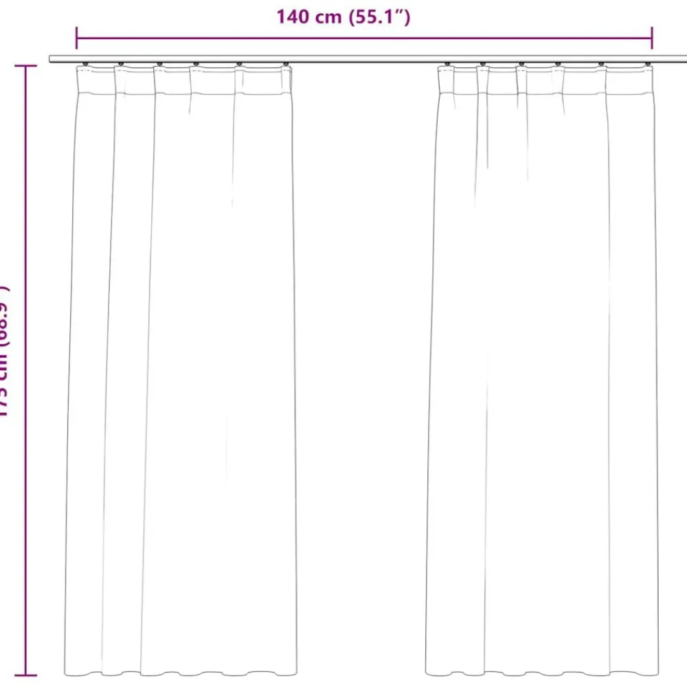 vidaXL Cortinas opacas ganchos 2 pzas terciopelo rosa viejo 140x175 cm Rosa antiguo Discount