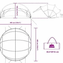vidaXL Piscina Y Spa-Cúpula para piscina Manual 405 x 405 x 192 cm