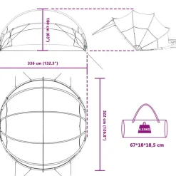 vidaXL Cúpula para piscina Manual 336 x 322 x 160 cm Verde