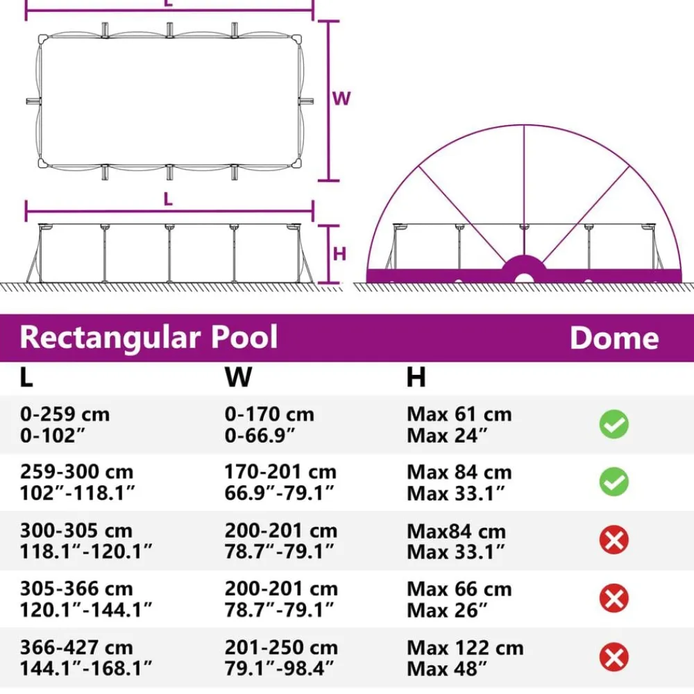 vidaXL Cúpula para piscina Manual 336 x 322 x 160 cm Verde