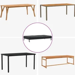 vidaXL Accesorios Para Muebles De Jardín-Cubierta de Mesa Liso Negro 122 x 72 x 15 cm tela
