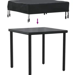 vidaXL Cubierta de Mesa Liso Negro 62 x 62 x 15 cm Tela Oxford 600D Best