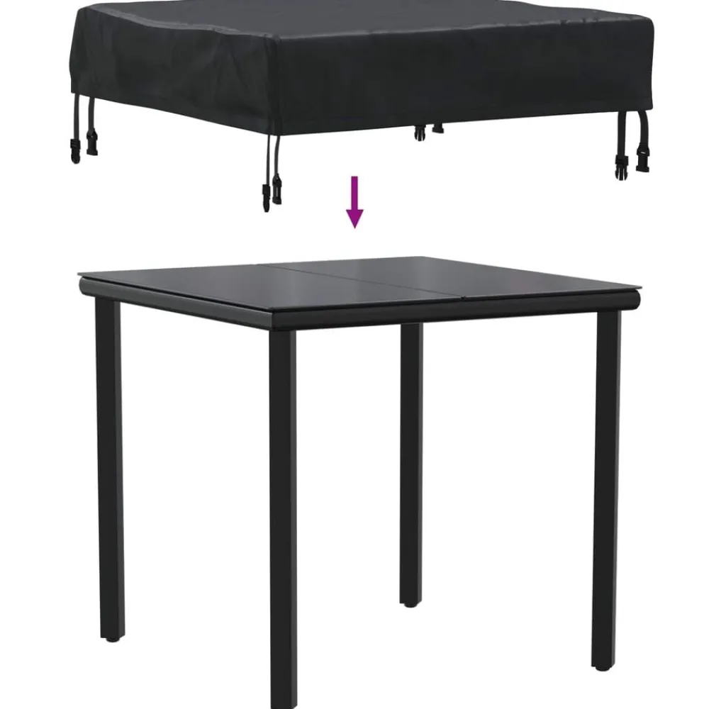 vidaXL Cubierta de Mesa Liso Negro 62 x 62 x 15 cm Tela Oxford 600D Best