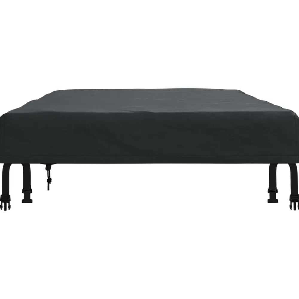 vidaXL Accesorios Para Muebles De Jardín-Cubierta de Mesa Liso Negro 122 x 72 x 15 cm tela