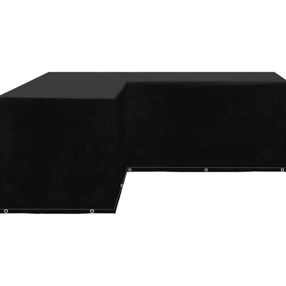 vidaXL Cubierta de muebles de jardín forma L 12 ojales 250x250x90 cm Clearance
