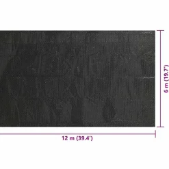 vidaXL Cubierta de piscina rectangular PE negro 1200x600 cm Hot